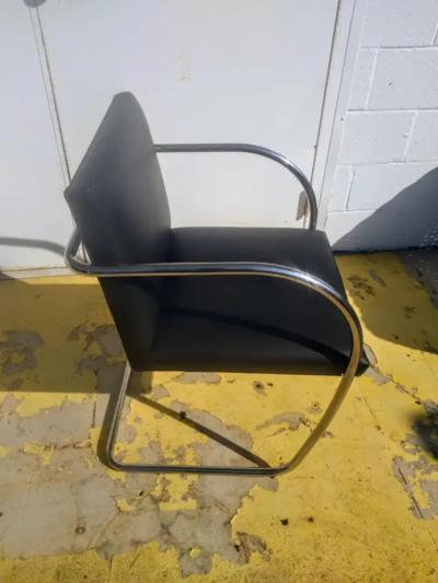 Ludwig Mies Van Der Rohe Set of 10 Knoll Brno Tubular Leather Chairs