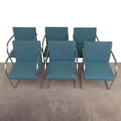 Ludwig Mies Van Der Rohe Set of 6 Brueton Brno Chairs