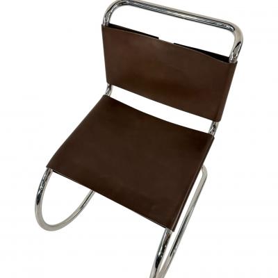 Ludwig Mies Van Der Rohe Set of 6 Mies van der Rohe Leather MR10 Dining Chairs Knoll International 1960