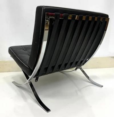 Ludwig Mies Van Der Rohe Vintage Chair and Ottoman Set in Mies Van der Rohe Barcelona Chair Style
