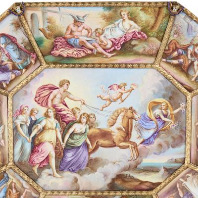 Ludwig Politzer Antique Viennese painted enamel plate by Ludwig Politzer