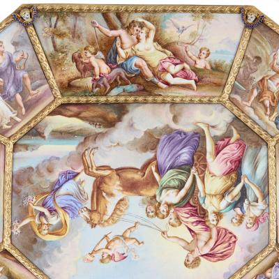 Ludwig Politzer Antique Viennese painted enamel plate by Ludwig Politzer