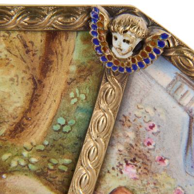 Ludwig Politzer Antique Viennese painted enamel plate by Ludwig Politzer