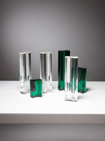 Luiggi Massoni Set of Six Vases by Luigi Massoni for Guzzini