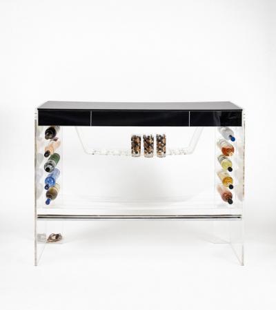Luigi Bardini Luigi Bardini Lucite Illuminating Bar Bar Stools