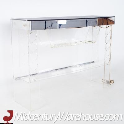 Luigi Bardini Mid Century Illuminating Lucite Bar and Barstools