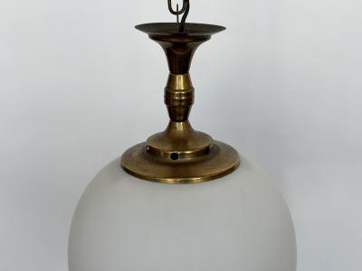 Luigi Caccia Dominioni Luigi Caccia Dominioni ceiling pendants in opaline glass and brass attributed