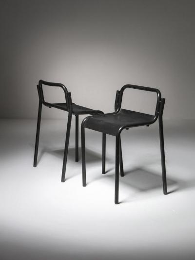 Luigi Caccia Dominioni Pair of CDO Stools by Caccia Dominioni for Azucena