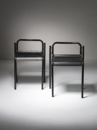 Luigi Caccia Dominioni Pair of CDO Stools by Caccia Dominioni for Azucena