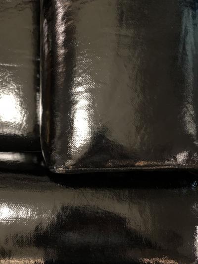 Luigi Caccia Dominioni Pair of Italian Armchairs in black vinyl and steel 1960s