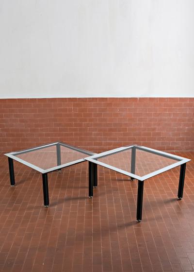 Luigi Caccia Dominioni Set of Two Fasce Cromate Coffee Tables by Luigi Caccia Dominioni for Azucena