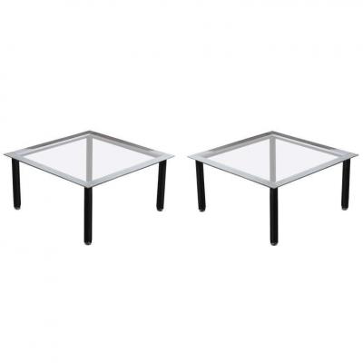 Luigi Caccia Dominioni Set of Two Fasce Cromate Coffee Tables by Luigi Caccia Dominioni for Azucena