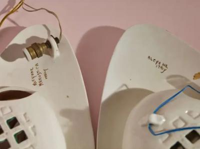 Luigi Carron Luigi Carron allegoric ceramic wall lights by Alcyone Marostica Italy 1950s