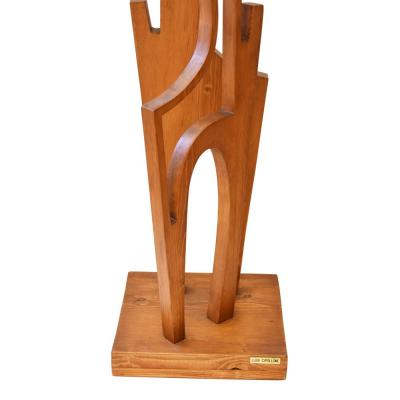 Luigi Cipollone 1960s Italian wooden figure sculpture by Luigi Cipollone