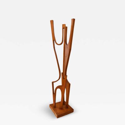 Luigi Cipollone 1960s Italian wooden figure sculpture by Luigi Cipollone