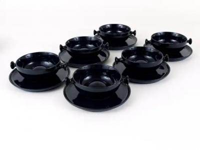 Luigi Colani Luigi Colani Zen Full Tea Set and Plates Stoneware Friesland Germany 1970s