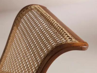 Luigi Crassevig Caned Rocking Chair Made by Porino Italy 1930s