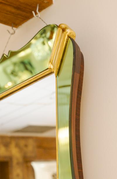 Luigi Fontana Mid Century Italian Green Tapered Mirror By Luigi Fontana