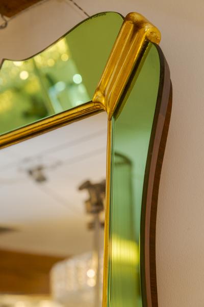 Luigi Fontana Mid Century Italian Green Tapered Mirror By Luigi Fontana
