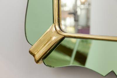 Luigi Fontana Mid Century Italian Green Tapered Mirror By Luigi Fontana