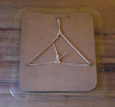 Luigi Fontana Mid Century Modern Mirror with Transparent Shaped Glass Frame Brass L Fontana