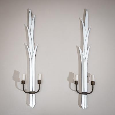 Luigi Fontana Pair of Mirrored Wall Sconces attributed to Luigi Fontana Italy 1930s