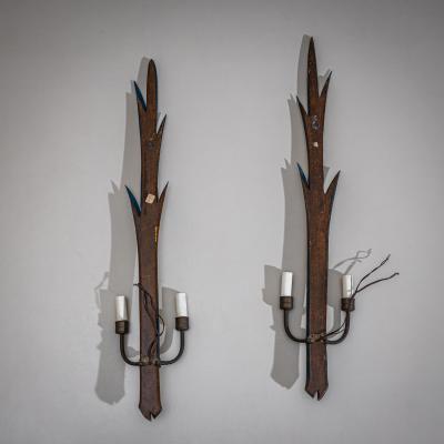 Luigi Fontana Pair of Mirrored Wall Sconces attributed to Luigi Fontana Italy 1930s