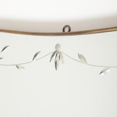 Luigi Fontana Rare Etched Glass and Shaped Brass Wall Mirror by Luigi Fontana Fontana Arte