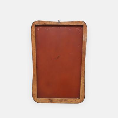 Luigi Fontana Rare Etched Glass and Shaped Brass Wall Mirror by Luigi Fontana Fontana Arte