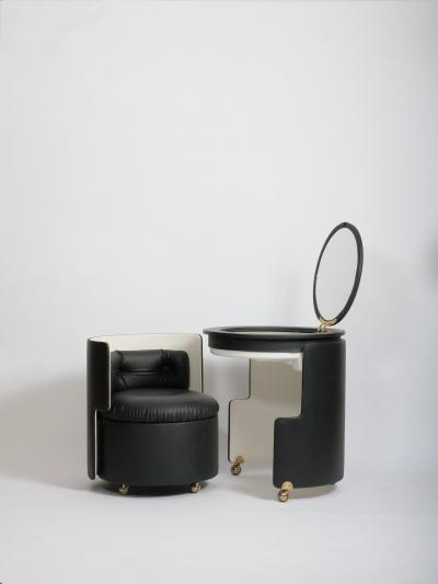 Luigi Massoni Black Dilly Dally vanity by Luigi Massoni for Poltrona Frau Italy c1968