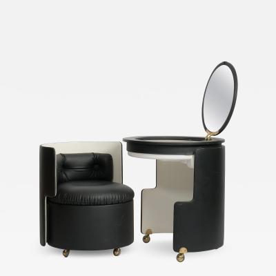Luigi Massoni Black Dilly Dally vanity by Luigi Massoni for Poltrona Frau Italy c1968