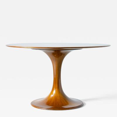 Luigi Massoni Rare elegant mahogany table with turned and veneered base 