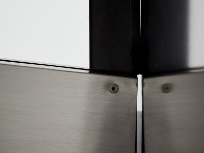 Luigi Saccardo Luigi Saccardo for Arrmet brushed steel black glass dining table 1970s