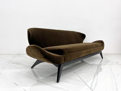 Luigi Tiengo Luigi Tiengo No 500 13 Sofa in Chocolate Mohair for Cimon Montr al 1960s