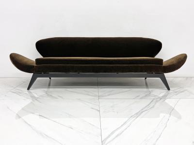Luigi Tiengo Luigi Tiengo No 500 13 Sofa in Chocolate Mohair for Cimon Montr al 1960s