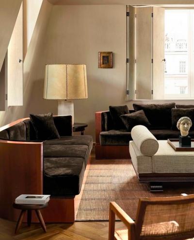 Luis Barragan Glass Bottle Parchment Shade Lamp with Pine Box in the style of Luis Barrag n