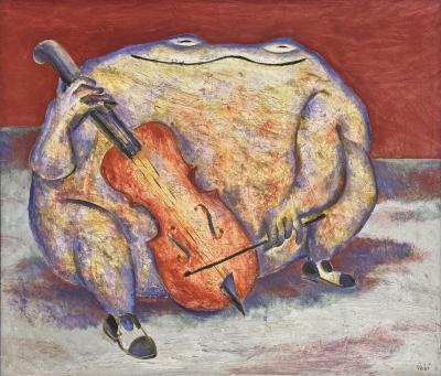 Luis Castellanos Valui La Rana Solista Mexican Oil Painting Mexico 2005