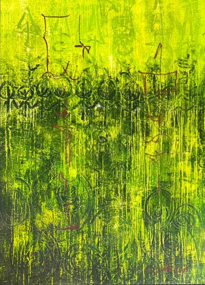 Luis Kaiulani Luis Kaiulani Abstract Painting on Canvas Titled Genesis 1361