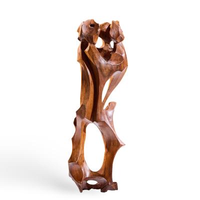 Luis Potosi Ecuadorian Modernist Abstract Carved Wood Sculpture