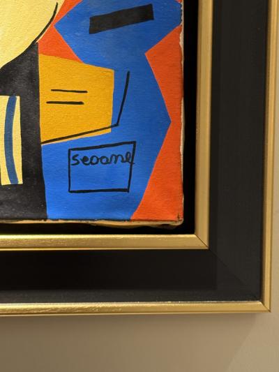 Luis Seoane Cubist Figural Composition Oil on Canvas Signed 1957