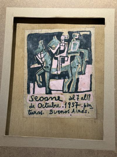 Luis Seoane Cubist Figural Composition Oil on Canvas Signed 1957
