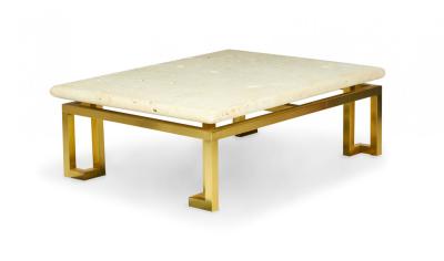 Luten Clary Stern Inc American High Style Fossil Stone and Satin Brass Coffe