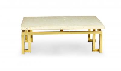 Luten Clary Stern Inc American High Style Fossil Stone and Satin Brass Coffe