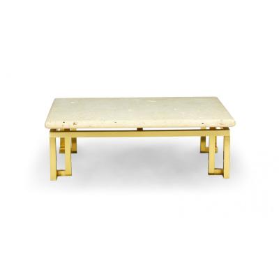 Luten Clary Stern Inc American High Style Fossil Stone and Satin Brass Coffe