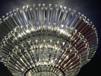Luxurious Contemporary Italian Murano Glass Triedi Ceiling Light