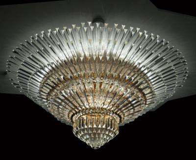Luxurious Contemporary Italian Murano Glass Triedi Ceiling Light