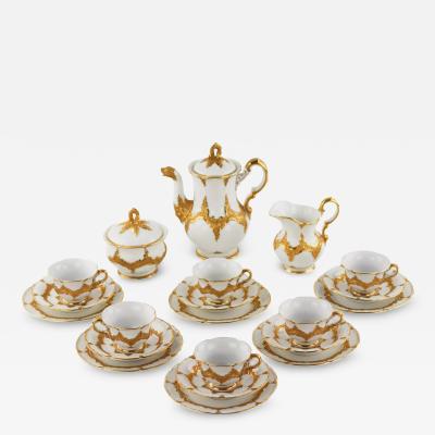 Luxurious Mocha Coffee Service For Six Persons Meissen 20th Century