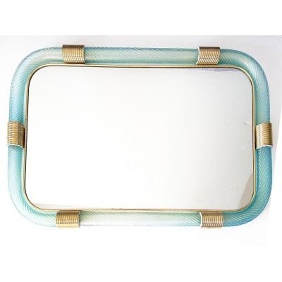 Luxury Azzure Torchon Torciglione Murano Glass Wall Mirror