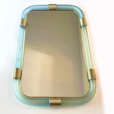 Luxury Azzure Torchon Torciglione Murano Glass Wall Mirror