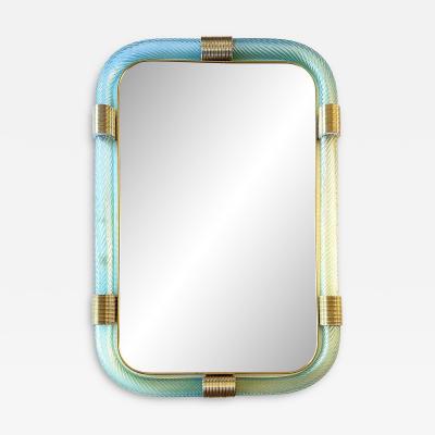 Luxury Azzure Torchon Torciglione Murano Glass Wall Mirror